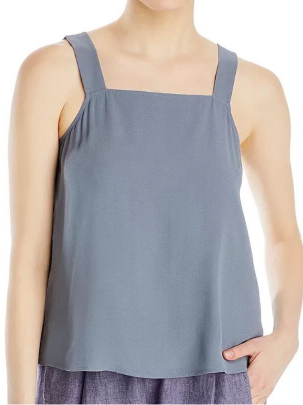 Eileen Fisher Steel Grey Silk Cami Tank